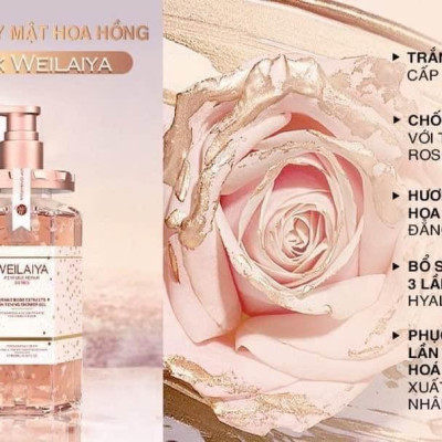 Sữa tắm trắng da cánh hoa hồng Damask Weilaiya Grand Rose Extracts Whitening Shower Gel 450ml