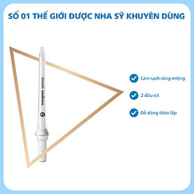 Combo 2 đầu xịt máy tăm nước chính hãng Philips Sonicare HX3042 làm sạch mãng bám, chăm sóc răng miệng