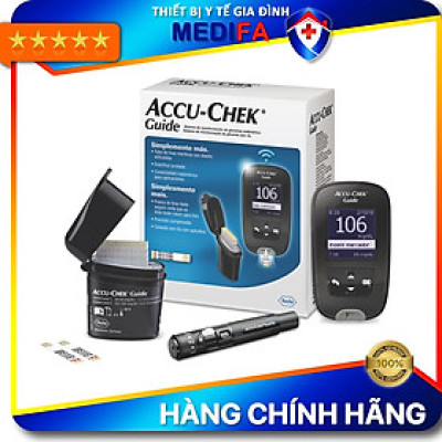 [TRỌN BỘ] Máy Đo Đường Huyết Accu-Chek Guide - Hàng Chính Hãng Kèm 25 Que Thử Và Trụ 6 Kim Chích Máu