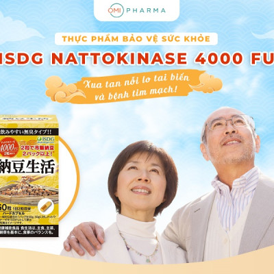 TPBVSK ISDG NATTOKINASE 4000 FU - PHÒNG NGỪA TAI BIẾN MẠCH MÁU NÃO, HỖ TRỢ LÀM TAN CỤC MÁU ĐÔNG (HỘP 60 VIÊN)