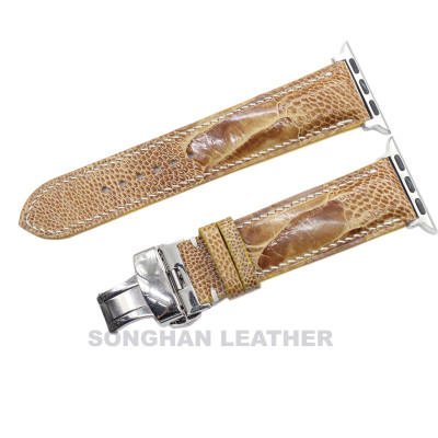 Dây Đeo Thay Thế Dành Cho Apple Watch Da Đà Điểu Vân To Khóa Gập Hoàn Thiện Thủ Công, Dây Da Apple Watch Series 2,3,4,5,6,7 Size 38mm,40mm,41mm,42mm,44mm,45mm Hàng Chính Hãng Songhan Leather