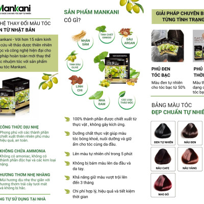 Hộp Dầu Gội Nhuộm Tóc, Thảo Dược Màu Nho Đỏ, Mankani [250ml - Chính Hãng]