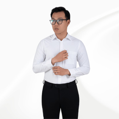 Áo sơ mi nam dài tay có túi màu trắng GENTITI by Thái Tuấn - 1C815HAKT101