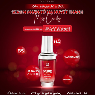 Serum Phân Tử HA Huyết Thanh MISS CANDY 30ml Giúp Cấp Ẩm Chuyên Sâu, Tăng Sinh Collagen, Tăng Cường Dưỡng Trắng, Tái Sinh Làn Da, Chống Lão Hóa Da - Gia Tuệ House