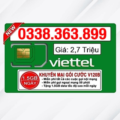 Sim Viettel số đẹp - Hàng chính hãng - 0338.363.899