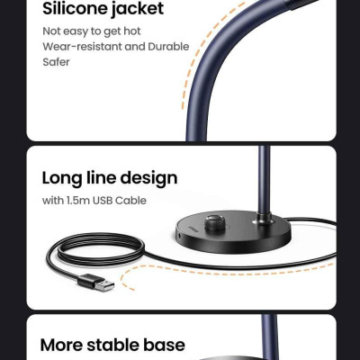 Ugreen UG90416CM564TK Màu Đen Micro để bàn cổng kết nối USB có kèm nút chỉnh tăng , giảm âm lượng - HÀNG CHÍNH HÃNG