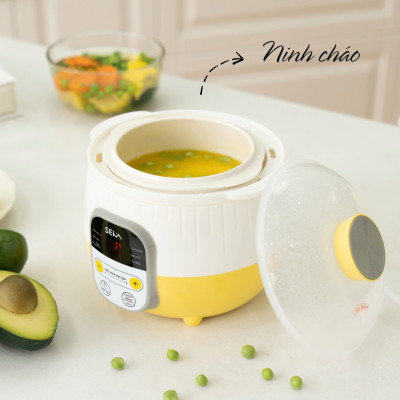 (TẶNG XỬNG HẤP) NỒI NẤU CHẬM SEKA SK6132 0.8L – NẤU CHÁO, HẦM SƯỜN, CHƯNG YẾN SIÊU TIỆN LỢI HÀNG NHẬP KHẨU