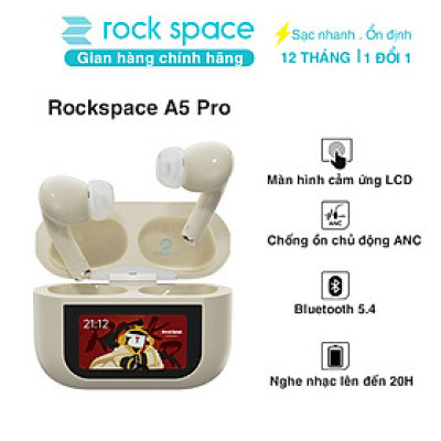 Tai nghe bluetooth không dây nhét tai chống ồn chủ động ANC ROCKSPACE A5 Pro TWS có mic hàng chính hãng BH 12 tháng