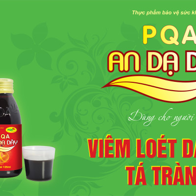 PQA An Dạ Dày là dược phẩm siro thảo dược dùng cho người bị viêm loét dạ dày, tá tràng có tác dụng hỗ trợ  hạn chế axit dịch vị, bảo vệ niêm mạc dạ dày, viêm loét dạ dày, tá tràng.
