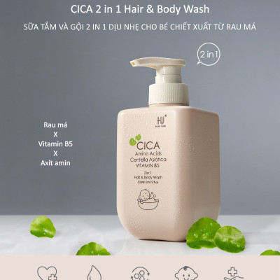 SỮA TẮM VÀ GỘI DỊU NHẸ CHO BÉ TỪ SƠ SINH CHIẾT XUẤT TỪ RAU MÁ KU-PLUS KU1151 - 500ML