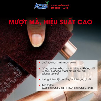 Nhám Bùi Nhùi Cao Cấp 3M Scotch Brite 7447 - Làm Sạch, Mài Cạnh, Cải Thiện Bề Mặt,Làm Xước