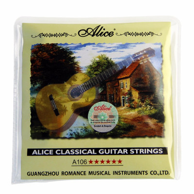 Bộ 6 Dây Đàn Guitar Classic Alice A106 ( Tặng Kèm 3 Pick Gảy Alice AP-100Q )