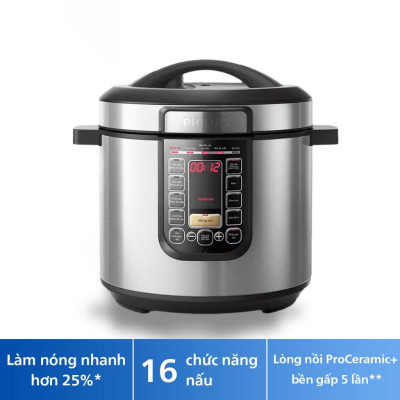Nồi Áp Suất Điện Philips HD2237/66, Dung Tích 6Lit -  Công Suất 1300W, Hàng Chính Hãng