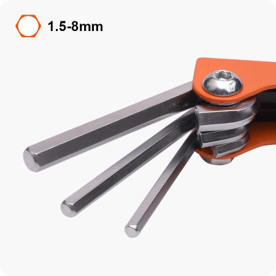 Bộ Lục Giác Gấp gọn 8 Trong 1 Thép Chrome Vanadium 540611 HARDEN