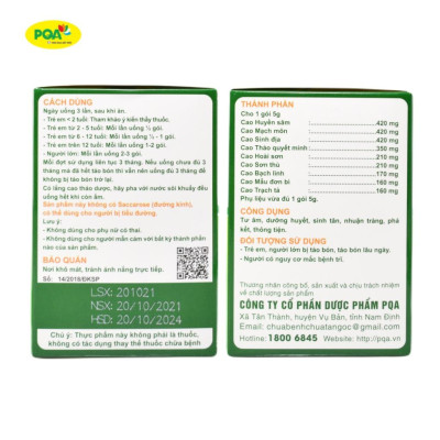 Cốm Nhuận Tràng PQA Hỗ Trợ Dưỡng Huyết, Nhuận Tràng, Dùng Cho Đối Tượng Bị Táo Bón Lâu Ngày Hộp 25 Gói