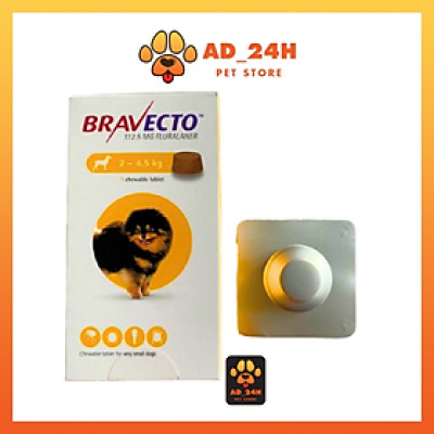 BRAVECTO diệt ghẻ, ve rận, bọ chét (chó (2-4.5kg)