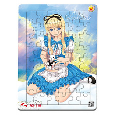 Xếp hình Tia Sáng Alice ở xứ sở thần tiên (48 Mảnh Ghép) - Tặng kèm câu đố mặt sau cho bé