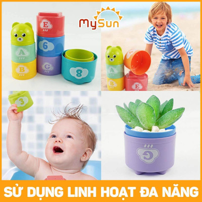 Đồ chơi xếp tháp chồng cốc thông minh giáo dục trí tuệ cho bé học tập đếm số và chữ cái cho bé MySun