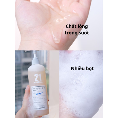 Combo Dầu Gội Kiêm Dầu Giảm Bết + Dâu Xả Giảm Rụng Tóc Pharma 21 Nhật Bản - Chai 600ml