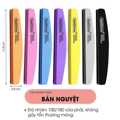 Phao Dũa Móng Mịn Sunshine Thanh Dài Ngắn, Phào Dũa 2 Mặt Sunshine Làm Nail (Màu Ngẫu Nhiên) Nail Phương Miu Nữ Women