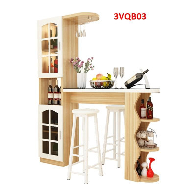 Quầy bar mini, quầy bar kiêm vách ngăn phòng khách nhà bếp 3VQB03 ( Không kèm ghế )