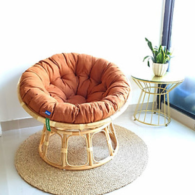 Ghế thư giãn papasan nệm vải bố cao cấp ( màu nâu)