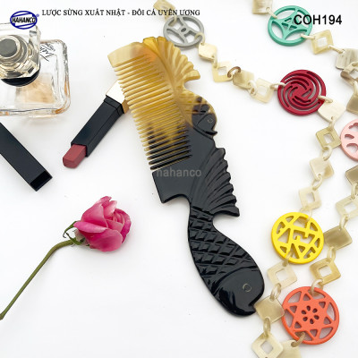  Lược Sừng Vân Nưa Đôi Cá Uyên Ương (Size: XL - 20cm) thể hiện tình yêu vĩnh cửu - Mẫu Cao Cấp Siêu Đẹp - COH194