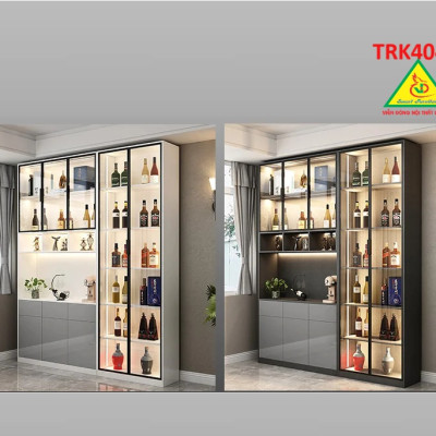 Tủ rượu cánh kính, tủ trưng bày rượu TRK404 - Nội thất lắp ráp Viễn Đông ADV
