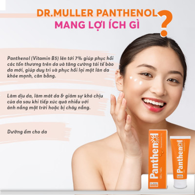 Gel dưỡng ẩm phục hồi da Dr Muller Cộng Hòa Séc Panthenol B5 7% 100ml