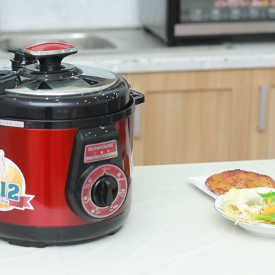Nồi Áp Suất Đa Năng Sunhouse DNDSHD1552 - 5L (Đỏ Đen) - Hàng chính hãng