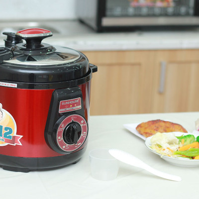 Nồi Áp Suất Đa Năng Sunhouse DNDSHD1552 - 5L (Đỏ Đen) - Hàng chính hãng