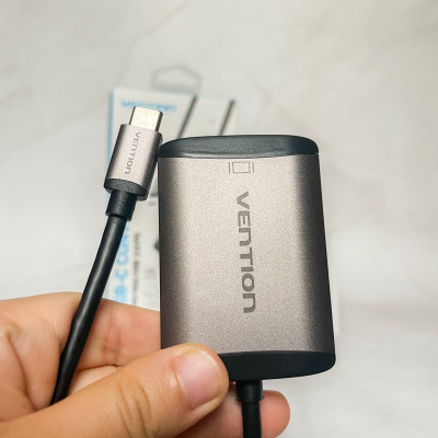 Cáp chuyển USB Type C to HDMI + VGA + USB + PD (87W) Vention TFAHB(4 in 1) - Hàng chính hãng
