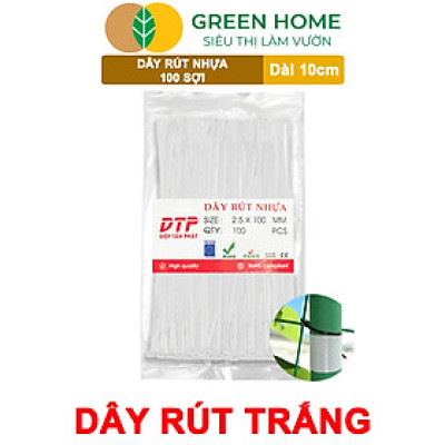 Dây rút nhựa, D10cm, bao 100 sợi, màu đen, siêu bền, dẻo, làm giàn, đỡ trái, cố định hàng rào, dây cáp điện |Greenhome