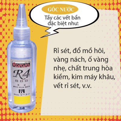 Chất tẩy các vết bẩn rỉ sét, đổ mồ hôi, vàng nách, ố vàng nhẹ RAROSA R4