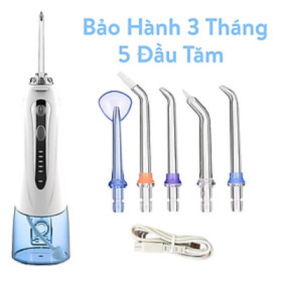 Tăm nước cầm tay H2ofloss HF-2 phiên bản nâng cấp được phân phối độc quyền với nút mở bình nước tiện lợi, tặng kèm 7 đầu tăm, củ sạc nguồn thấp