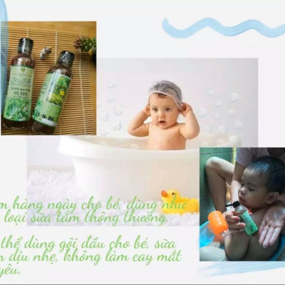 SỮA TẮM LÁ KHỔ QUA RỪNG MẸ KEN -500ML (hỗ trợ  Trị rôm sẩy cho bé ,hăm tả, ngứa da)