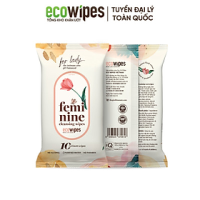Khăn ướt phụ khoa Ecowipes vệ sinh cô bé cho phụ nữ hương Daisy kháng khuẩn khử mùi siêu tiện lợi
