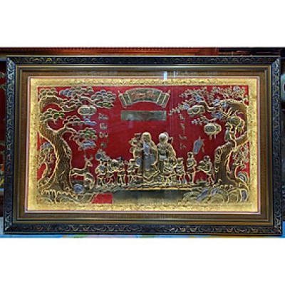 TRANH ĐỒNG GẮN ĐÈN LED -CHÚC THỌ ÔNG BÀ-M01