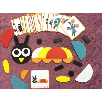 Đồ chơi thông minh bằng gỗ bộ ghép hình khối sáng tạo cho bé