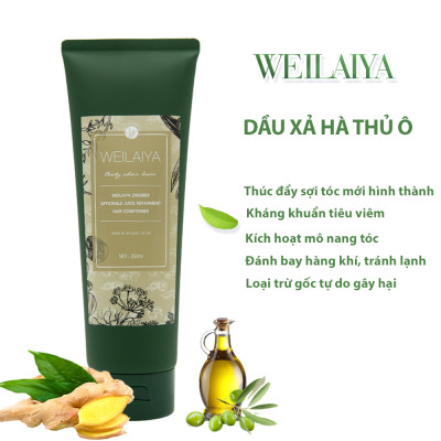 Dầu Xả Weilaiya Tinh Chất Gừng Kết Hợp Hà Thủ Ô Organic Cao Cấp hỗ trợ điều trị Rụng Tóc, Kích Thích Mọc Tóc Giảm Tóc Gãy Rụng, Dành Cho Loại Tóc Hư Tổn Xơ Gãy (200ml) - Sản phẩm chính hãng
