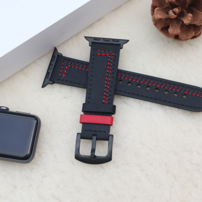 Dây Da Đồng Hồ Da Bò Sáp ngựa điên nhiều màu thay thế dành cho Apple Watch