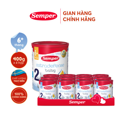 Thùng 12 hộp Sữa bột công thức Semper Nutradefense Baby 2 400g/hộp