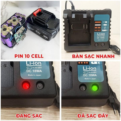 [LOẠI 1] Sạc pin KHOAN PIN , ĐẾ SẠC PIN 10 cell , 15 cell, 20 cell Sạc cốc - sạc bàn chân sạc phổ thông
