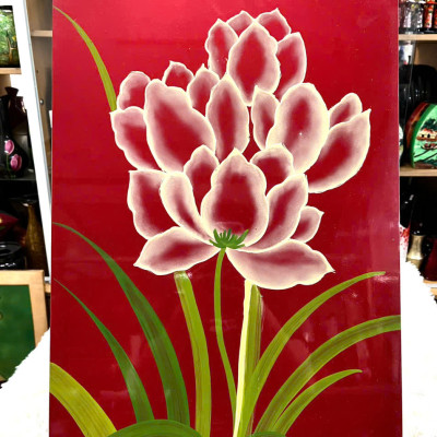 Tranh sơn mài - HOA SEN, HOA HỒNG,....cao cấp size 40x60 cm thích hợp để trang trí, làm quà tặng,...