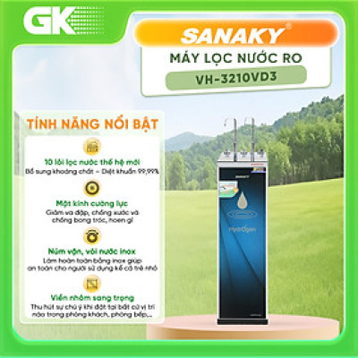 Máy lọc nước Sanaky inverter Slim VH-3210VD3 - 2 vòi – 3 chế độ nước Nóng – Lạnh – Nguội tiện lợi Kiểu dáng Slim nhỏ gọn - Hàng chính hãng