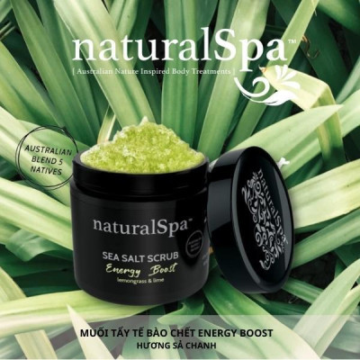 Tẩy tế bào chết muối khoáng chống oxy hóa, khôi phục làn da tươi sáng tự nhiên - naturalSpa Energy Boost Sea Salt Scrub 500gr