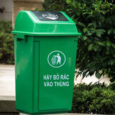 Thùng Rác nắp lật 60L nhựa HDPE cao cấp – Thùng rác lật công nghiệp 60L bền bỉ, chịu lực tốt, chống va đập và ăn mòn hóa chất.