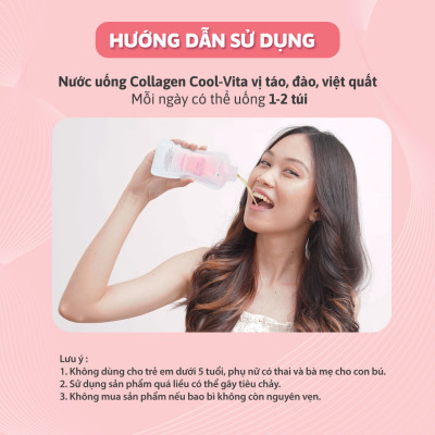 Combo 2 Hộp Nước Uống Collagen Peptide 3000mg Coolvita Hỗ Trợ Trẻ Hóa Sáng Da, Hỗ Trợ Dưỡng Tóc và Móng Kết Hợp Vitamin B3 (45ml× 7 túi)/hộp