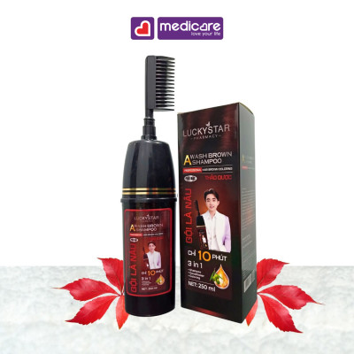 Gội Là Đen/Nâu Lucky Star Thảo Dược Có Lược 250ml
