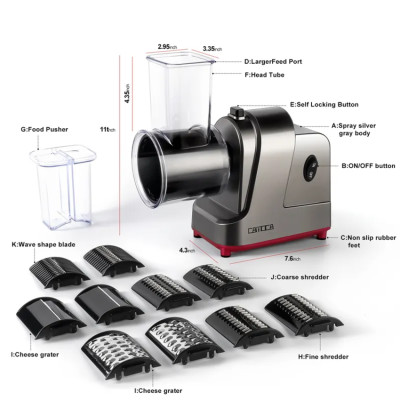 Máy thái rau củ quả đa năng 5 chế độ, thương hiệu Mỹ Camoca cao cấp VSQ-S5, công suất 500W, số lượng lưỡi dao 5 lưỡi - Hàng chính hãng